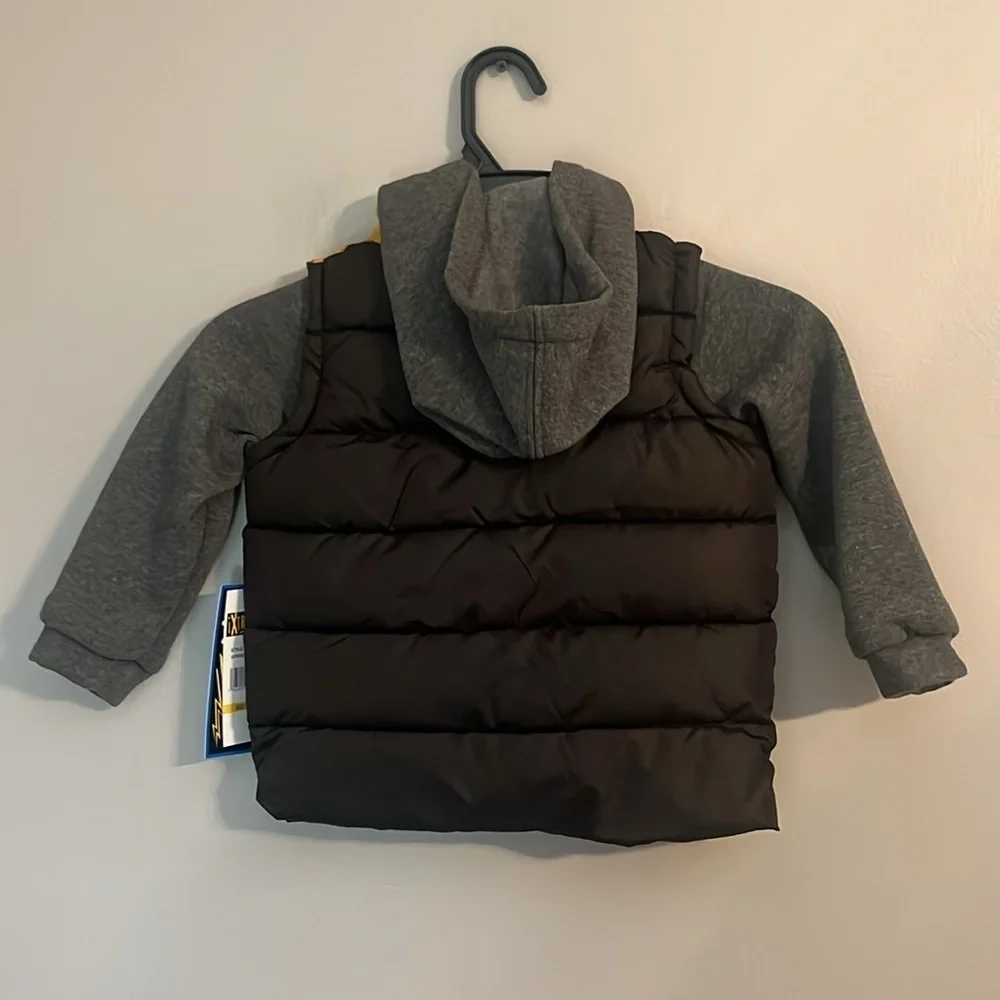 NWT iXtreme Boy's Midweight 2fer Vestee Yellow/Gray/Black Puffer Size 3T - Picture 2 of 10